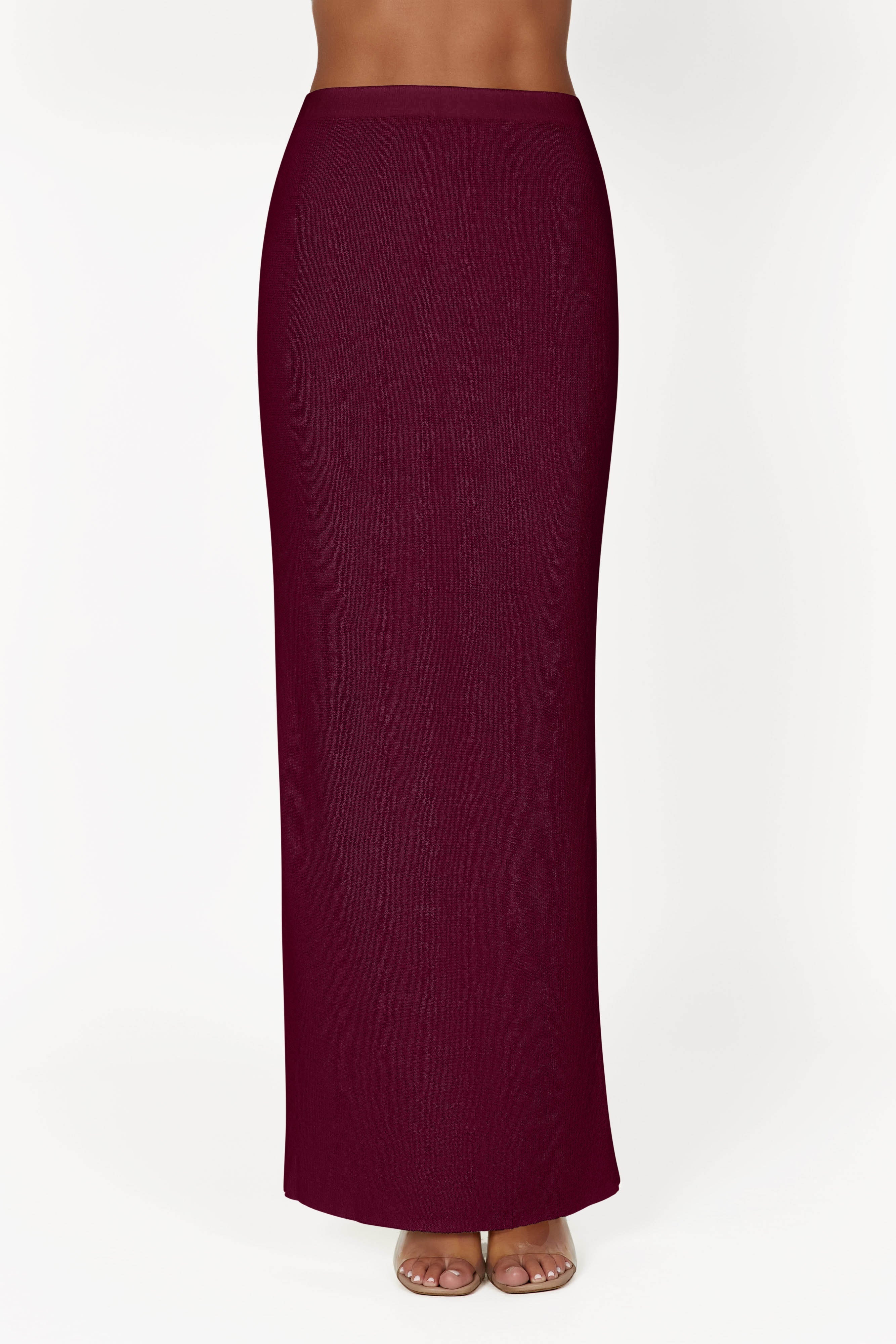 MESHKI Maribelle Knit Maxi Skirt - Wine